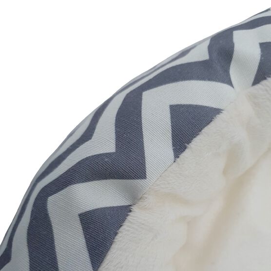 Chevron Printing poly-cotton cozy round cat bed , 21 inch, , alternate image number null
