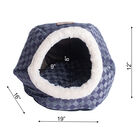 Cuddle Cave Cat Dog Bed, Blue Checkered, , alternate image number null