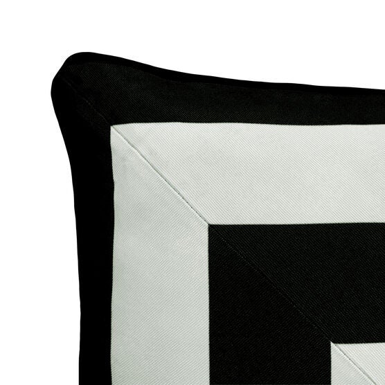 Edie @ Home Indoor/Outdoor Reversible Raffia Mitered Stripe Decorative Throw Pillow 20X20, Leaf Multi, , alternate image number null