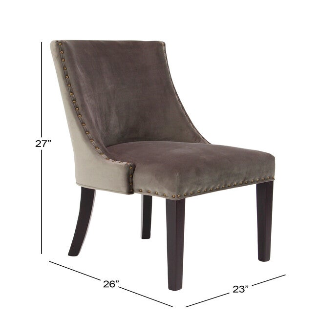 Brown Fabric And Wood Traditional Dining Chair, , alternate image number null