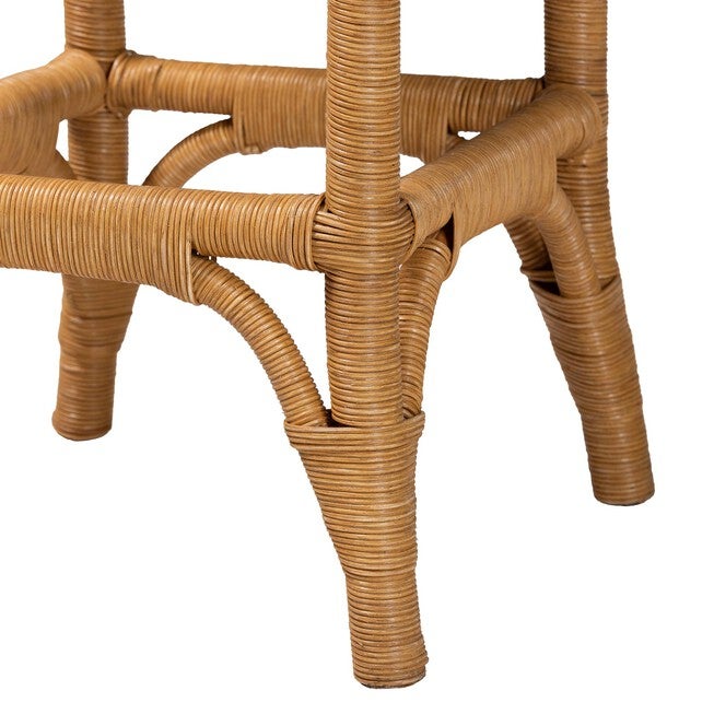 Muy Bohemian Scallop Honey Rattan Bar Stool, HONEY, alternate image number null