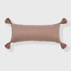 Herringbone Tassel Lumbar Pillow, DUSTY PINK, hi-res image number 0