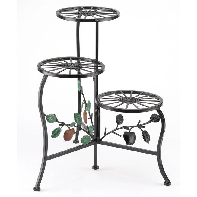 Country Apple Plant Stand, BLACK, hi-res image number null