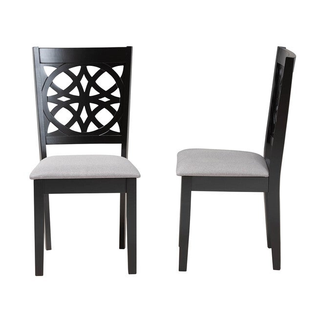 Abigail Modern Beige Fabric And Dark Brown Finished Wood 2-Piece Dining Chair Set, , alternate image number null
