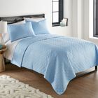 Seersucker Solid Blue 6-In-1 Quilt Set, , alternate image number null