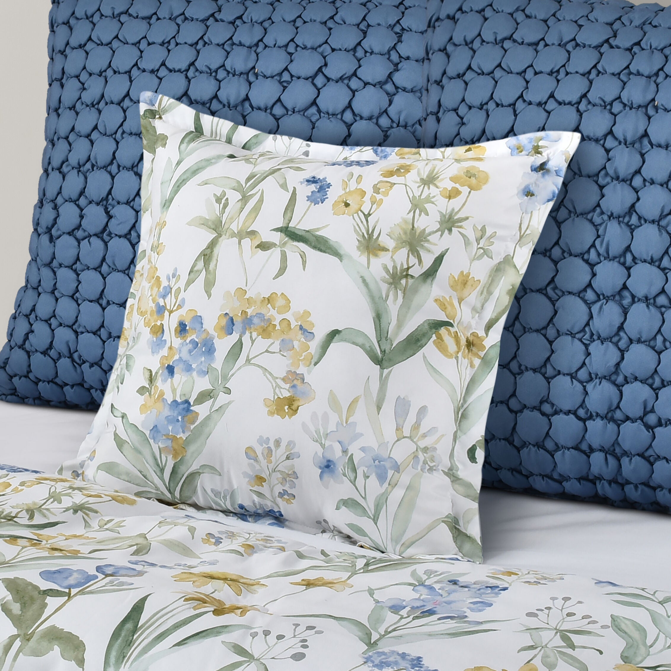 TALLULAH BLUE 18 inches SQUARE DECORATIVE THROW PILLOW, BLUE, alternate image number 2