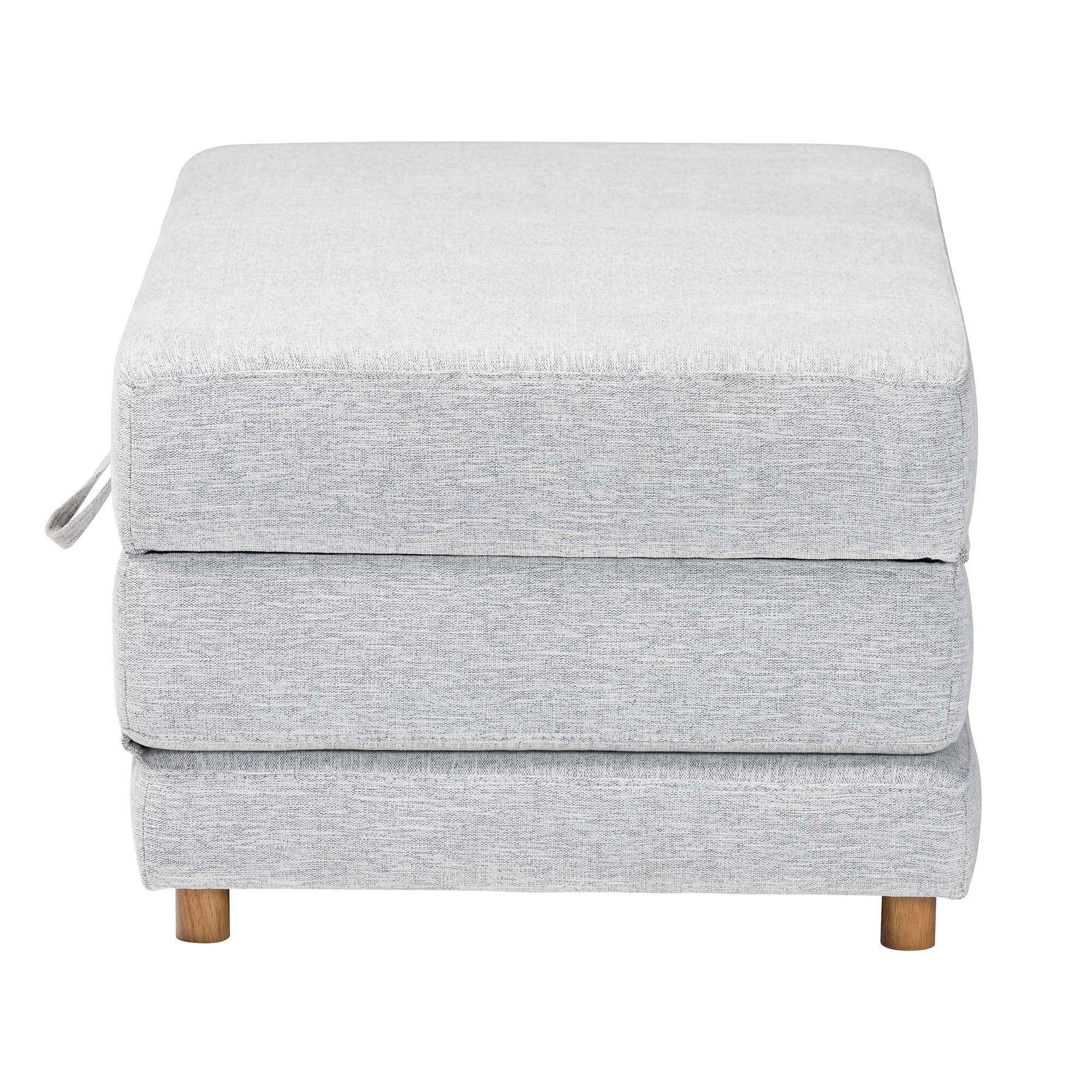 Sabriel Modern Light Grey Fabric Convertible Sleeper Ottoman, BROWN, alternate image number 3