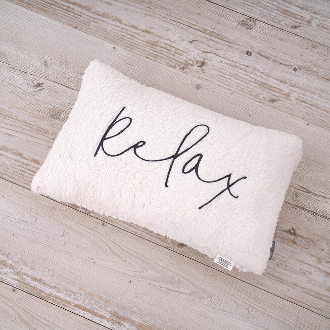Brenner Sherpa Relax Sentiment Lumbar Pillow, , alternate image number null