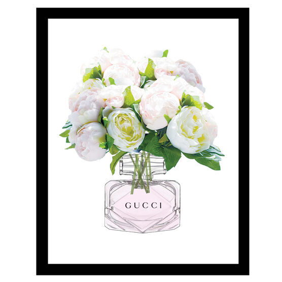 Gucci Perfume Bouquet - White / Green - 14x18 Framed Print, WHITE GREEN, hi-res image number null