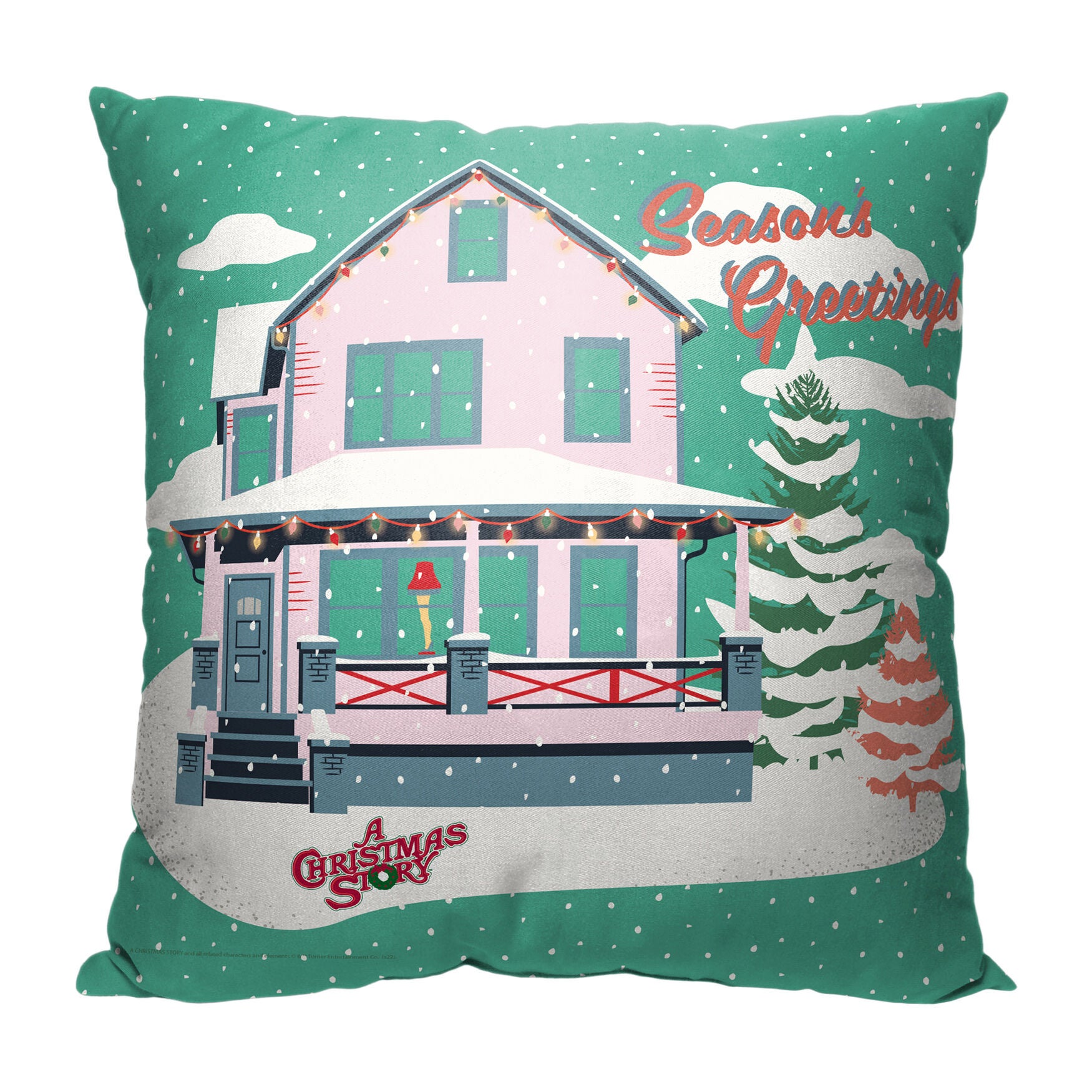 Wb A Christmas Story Seasons Greetings Printed Throw Pillow, O, hi-res image number 0