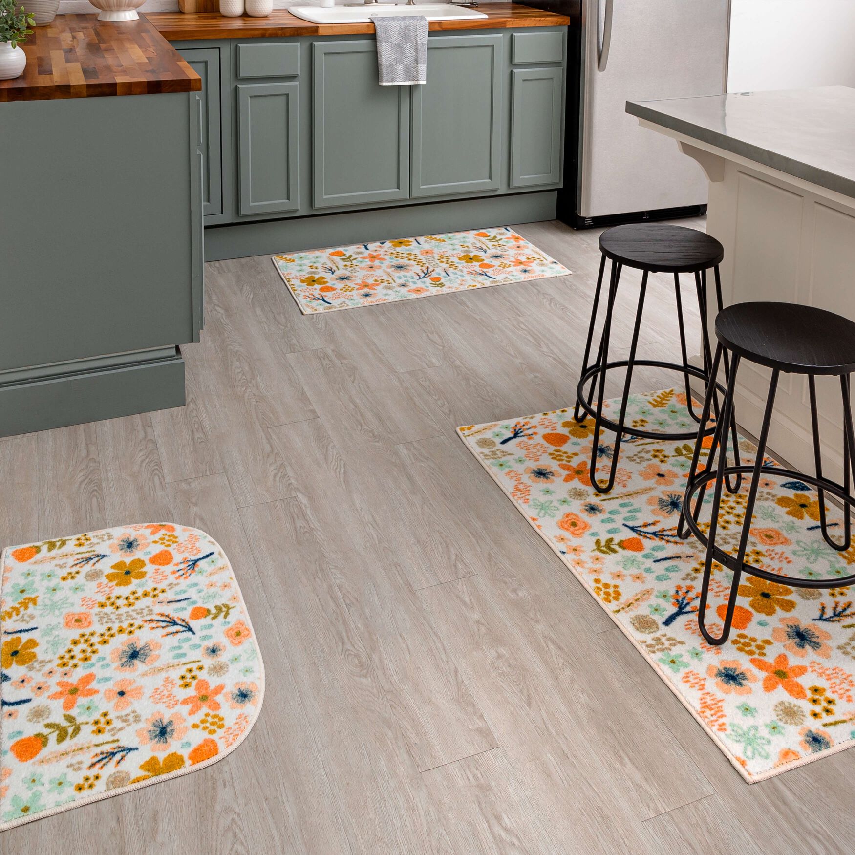 Whimsy Floral Cream Kitchen Rug, , alternate image number 5