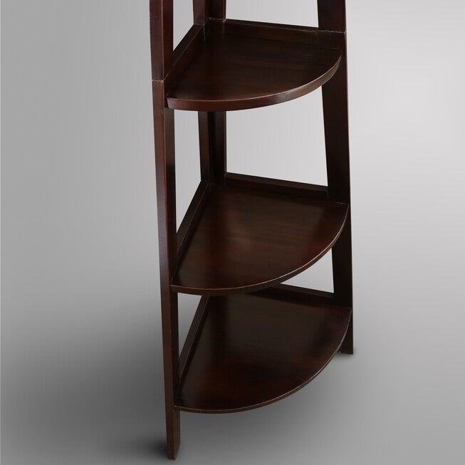 5-Shelf Corner Ladder Bookcase-Espresso, , alternate image number 10