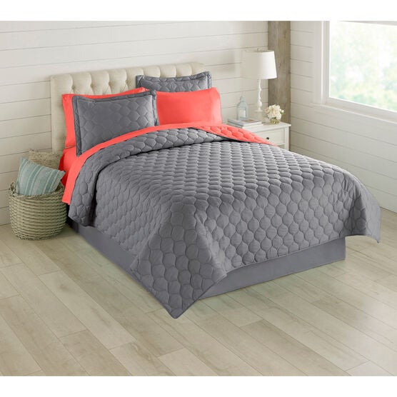 BH Studio Reversible Quilt, DARK GRAY CORAL, hi-res image number null
