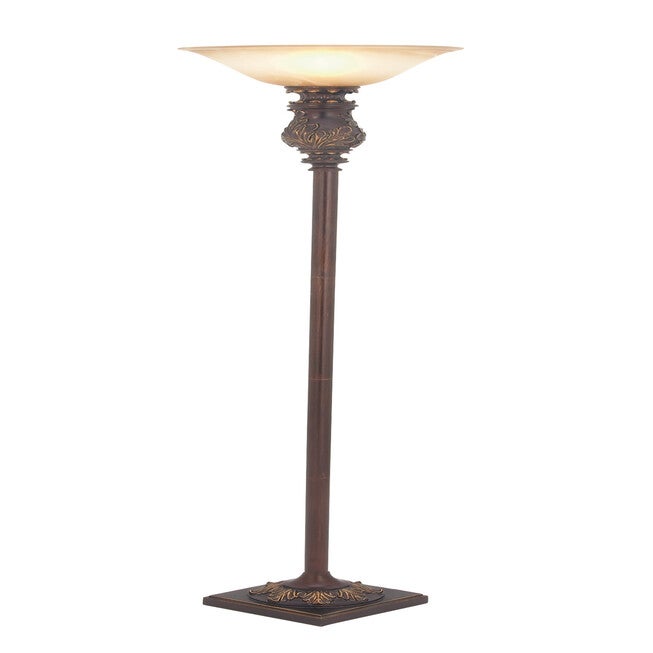 Brown Metal Traditional Floor Lamp, BROWN, hi-res image number 0
