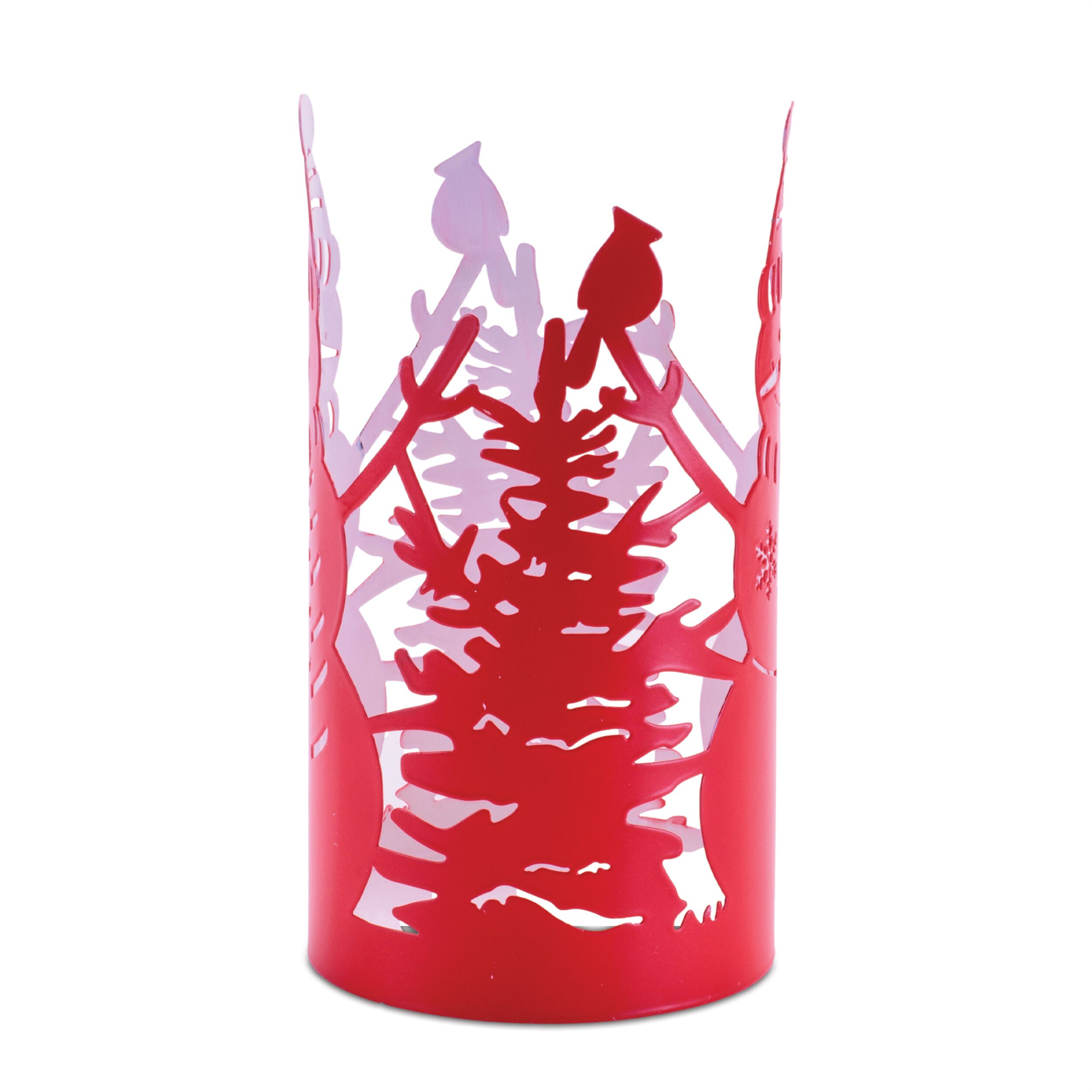 Cut Metal Snowman Candle Holder 8 inchesH, RED WHITE, alternate image number 3
