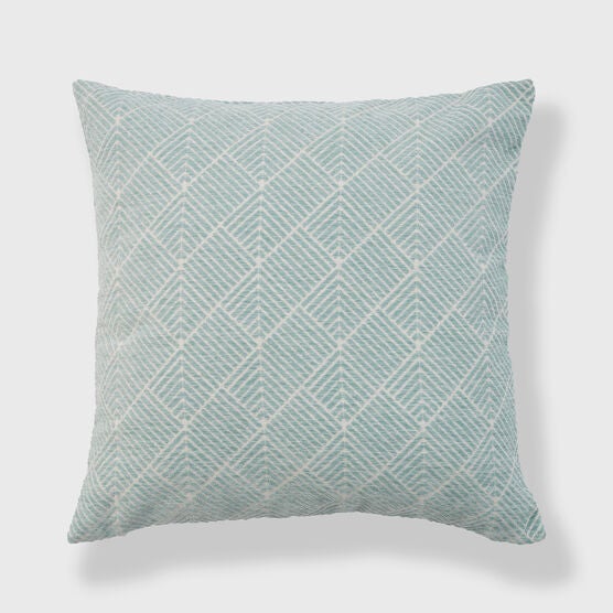 Diamond Geo Chenille Woven Jacquard Accent Pillow, SURF BLUE, hi-res image number null