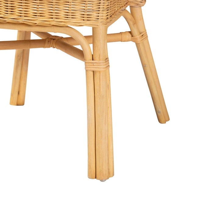 Barito Modern Bohemian Natural Brown Rattan Dining Chair, , alternate image number 5