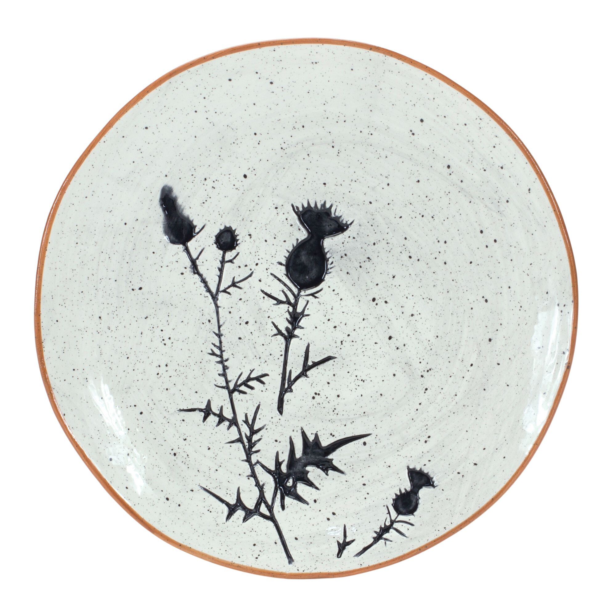 Plate (Set of 4) 8 inchesD Ceramic, BLACK/WHITE, alternate image number 2