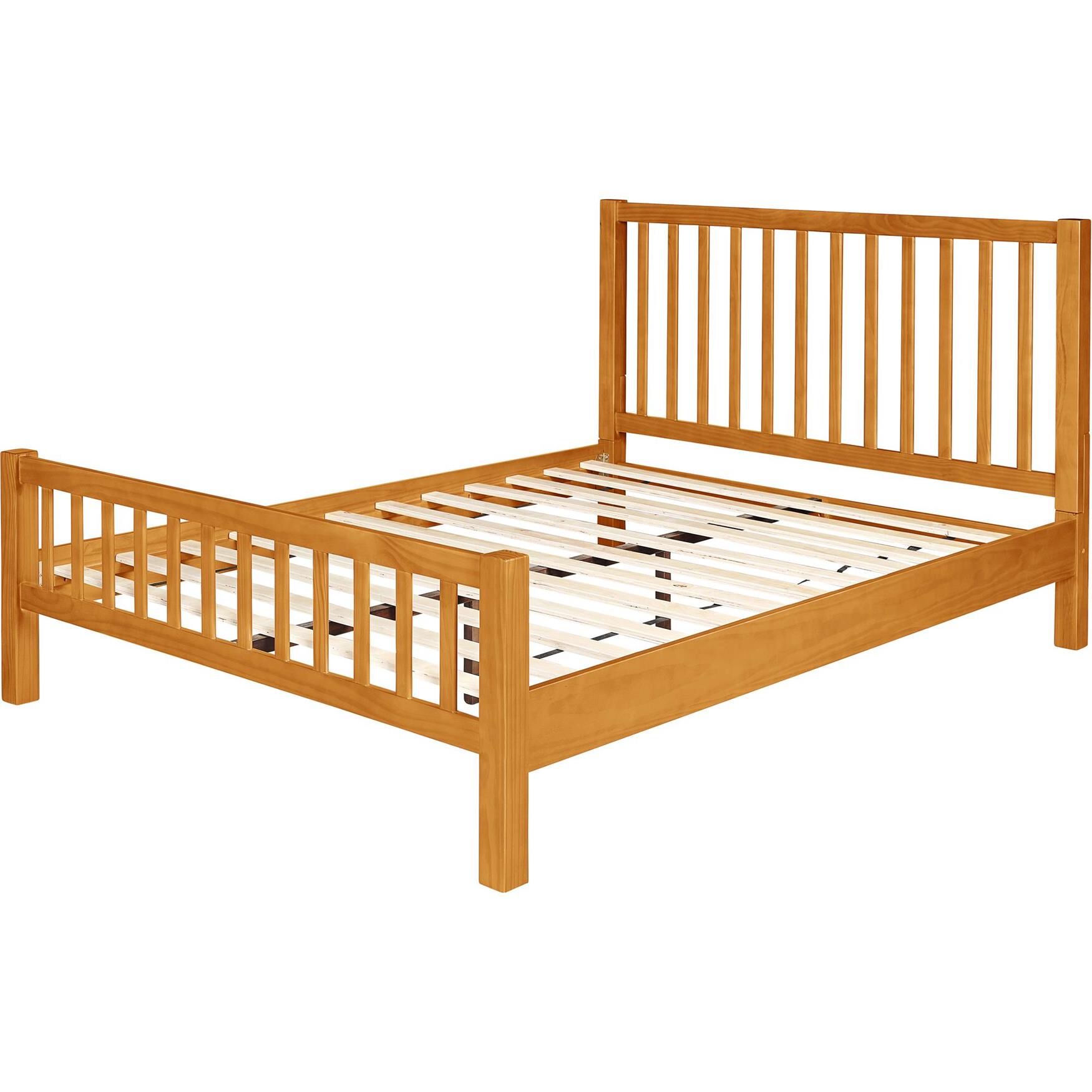 Hampton Wooden Platform Bed in Oak, Queen, , alternate image number 11