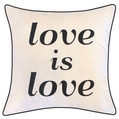 Embroidered "Love Is Love" Decorative Pillow