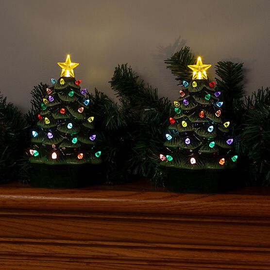 Ceramic Half Trees, Set of 2, , alternate image number null