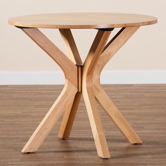 Kenji Modern Natural Brown Finished Wood 34-Inch-Wide Round Wood Dining Table, , alternate image number null