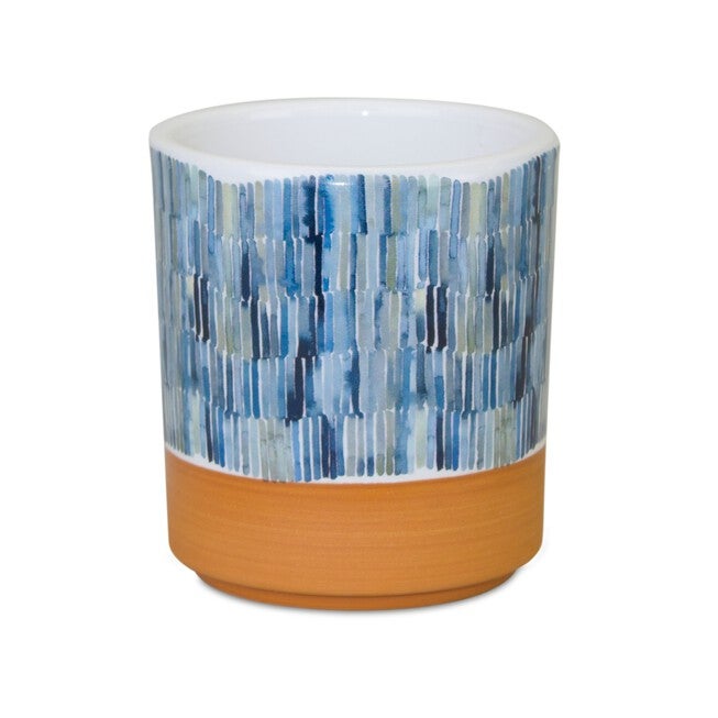 Pot (Set of 3) 3.25 inchesD x 3.5 inchesH Dolomite, BROWN/BLUE/WHITE, alternate image number null