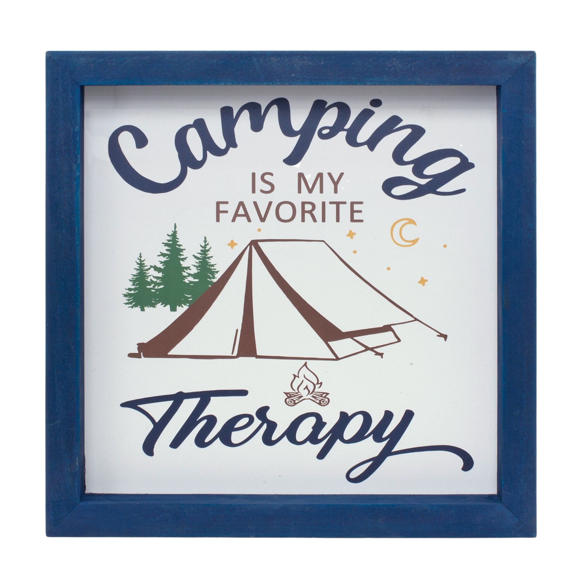 Camping Sign (Set of 4) 10 inchesSQ MDF, BLUE/WHITE/GREEN, alternate image number 3