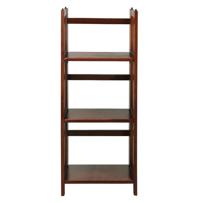 3-Shelf Folding Bookcase 14 inches Wide-Walnut, WALNUT, hi-res image number null