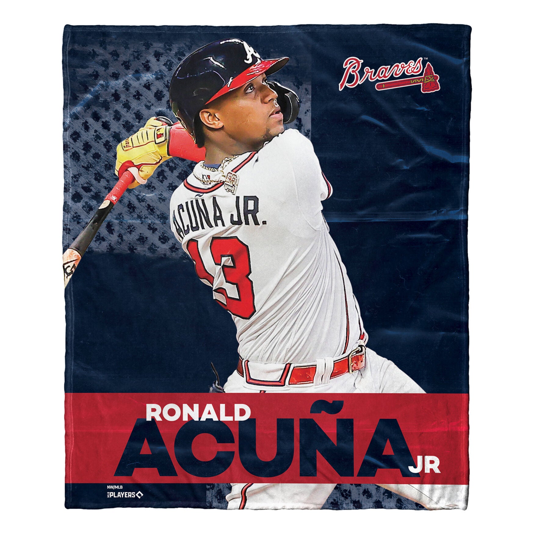 Mlb 575 Braves- Ronald Acuma Jr&nbsp; Silk Touch Throw Blanket, MULTI, hi-res image number 0