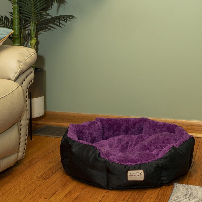 Armarkat Large, Soft Cat Bed In Purple And Black - C101Nh/Zh Cat Bed, , on-hover image number 1