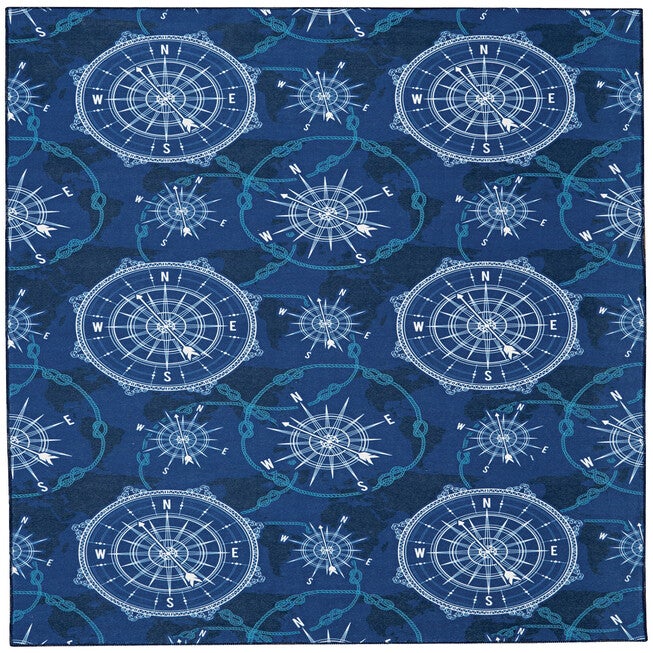 Washable Simon Blue/Ivory Rug, BLUE, hi-res image number 0