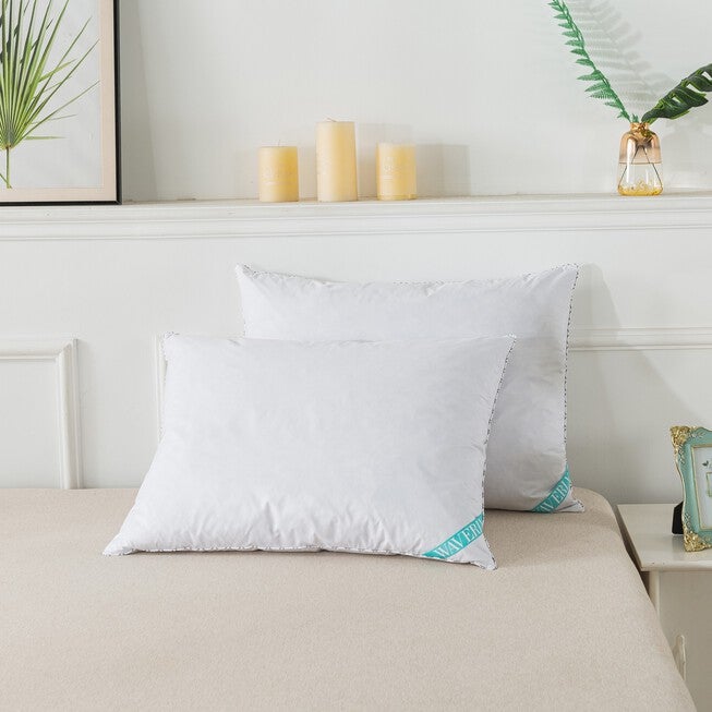 Antimicrobial White Down Blend Pillow Bed Pillow, WHITE, hi-res image number 0