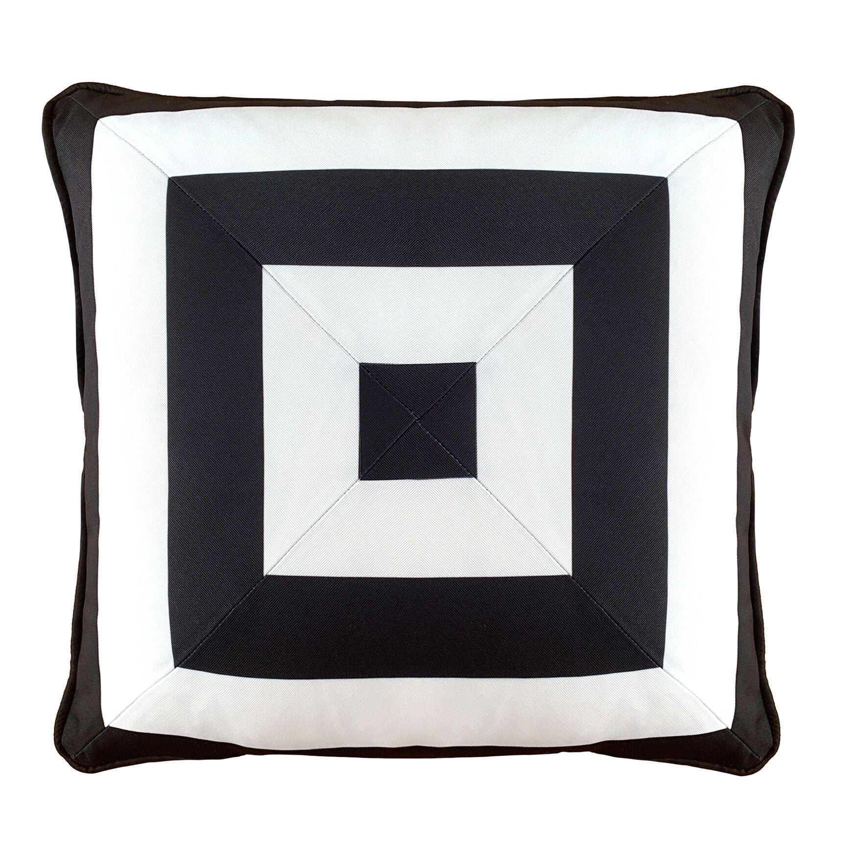 Indoor/Outdoor Reversible Raffia Mitered Stripe Decorative Throw Pillow 20X20, Leaf Multi, BLACK MULTI, hi-res image number 0
