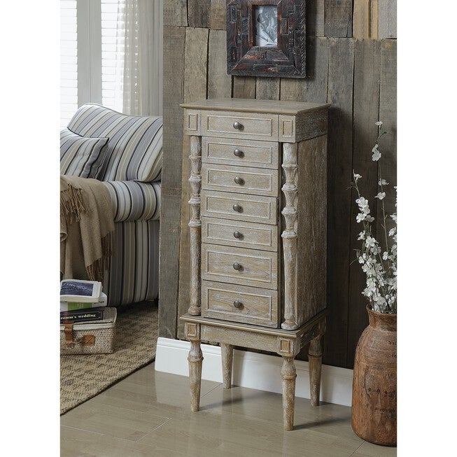 Jewelry Armoire, WEATHERED OAK, hi-res image number 0