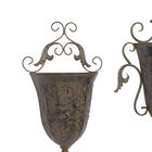 Set Of 2 Brown Metal Traditional Planter, , alternate image number null