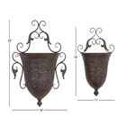 Set Of 2 Brown Metal Traditional Planter, , alternate image number null