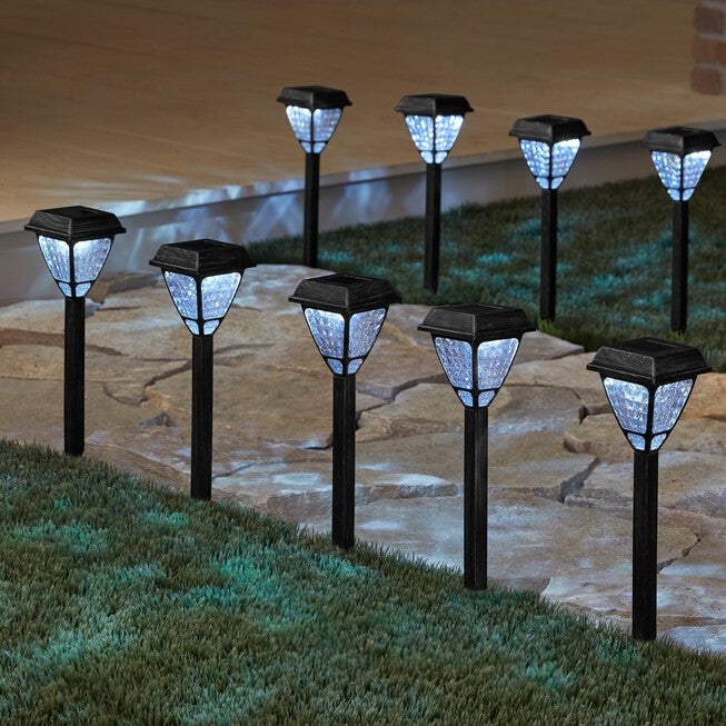 Black Solar Lights, Set of 8, BLACK, hi-res image number null