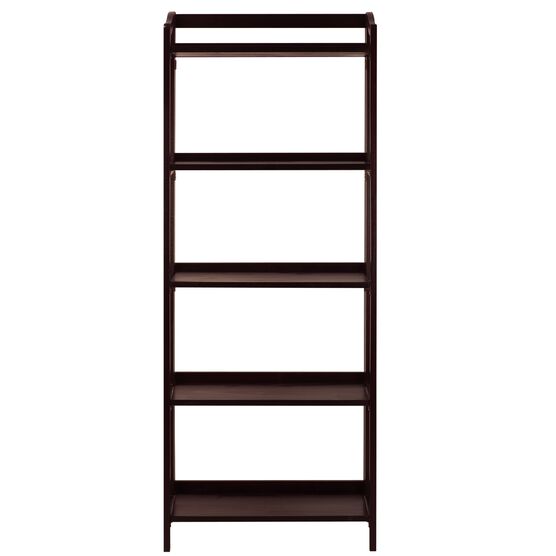 Stratford 5-Shelf Folding Bookcase-Espresso, ESPRESSO, hi-res image number null