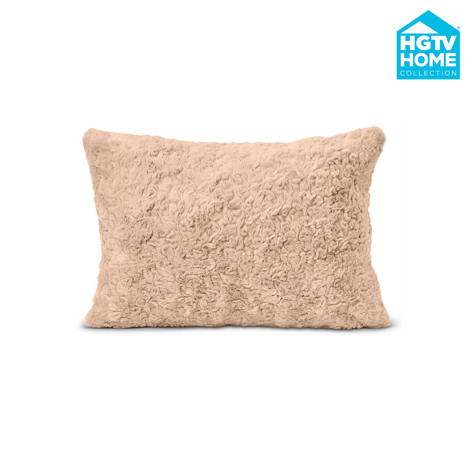 HGTV Curlicue Faux Fur Pillow Nomadic Desert 14 x 20 inches, MULTI, hi-res image number 0