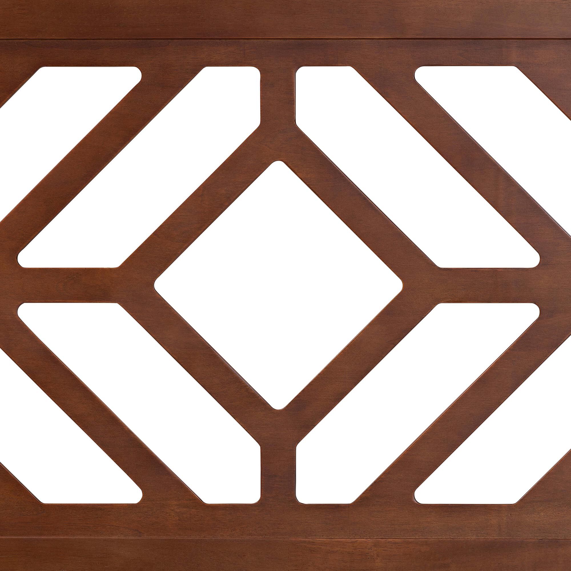 Olsen Wood Headboard with Geometric Cutout Design, Queen, BROWN, alternate image number 3