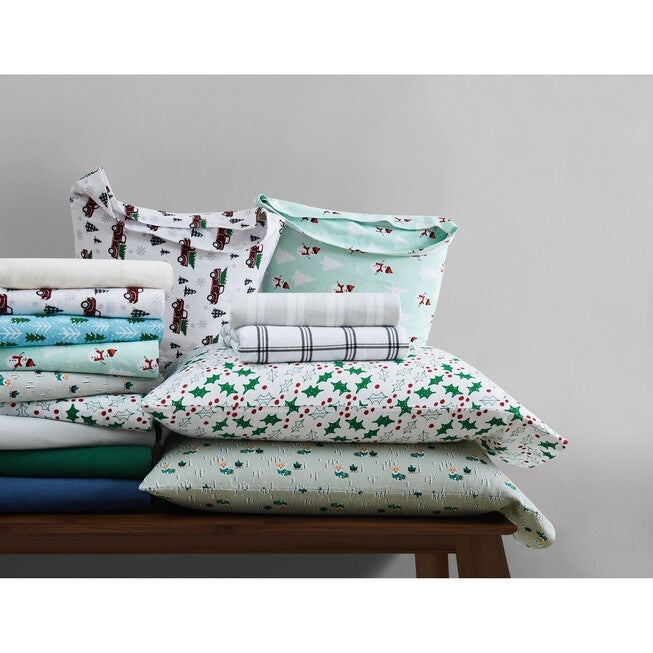 Corgi Snowday Flannel Sheet Set, , alternate image number null