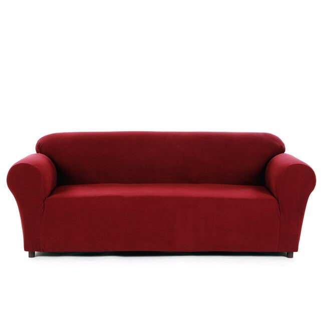 Embossed Stretch 1-Pc. Slipcover , BURGUNDY, hi-res image number 0