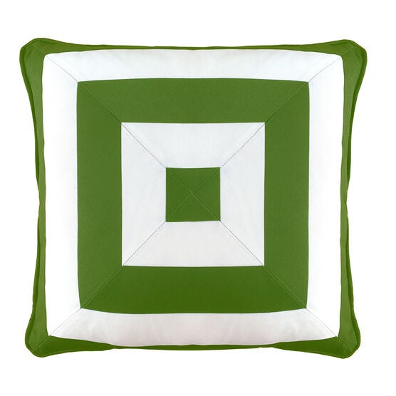 Edie @ Home Indoor/Outdoor Reversible Raffia Mitered Stripe Decorative Throw Pillow 20X20, Leaf Multi, LEAF MULTI, hi-res image number null