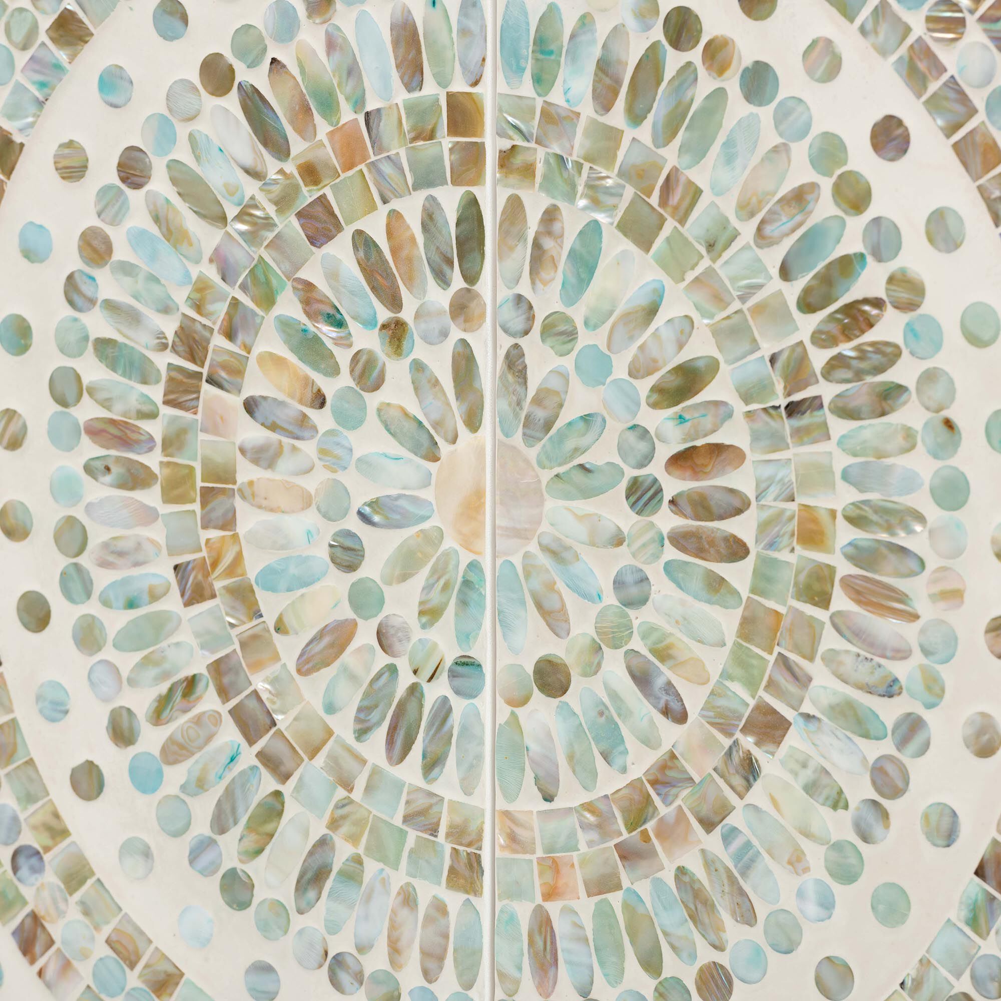 Quintus Modern Bohemian Multicolor Mother of Pearl and Gold Metal Storage Cabinet, MULTICOLOR, alternate image number 6