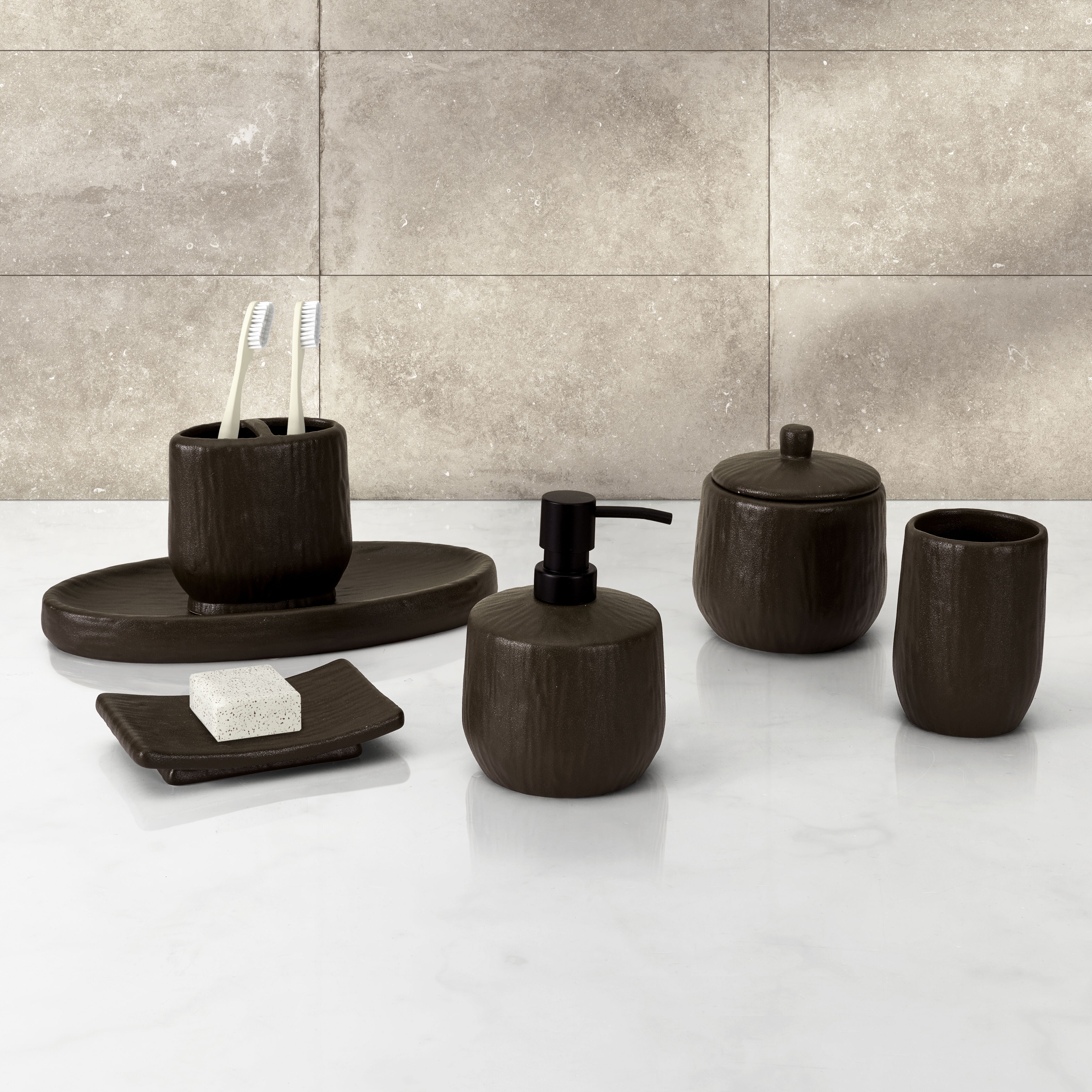 STEFANO BATH ACCESSORIES LOTION DISPENSER, IVORY, alternate image number 1