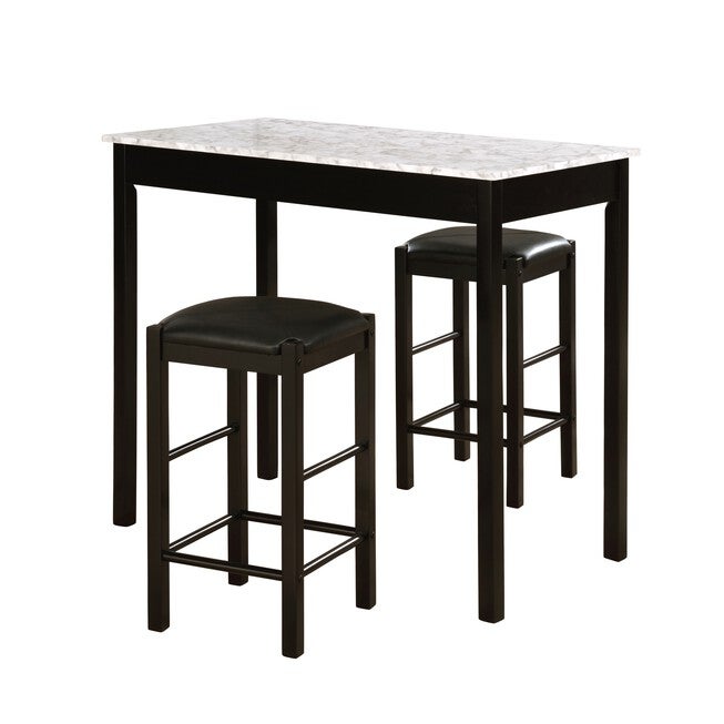 Lancer 3-Pc. Tavern Set, Faux Black Marble, BLACK, hi-res image number 0