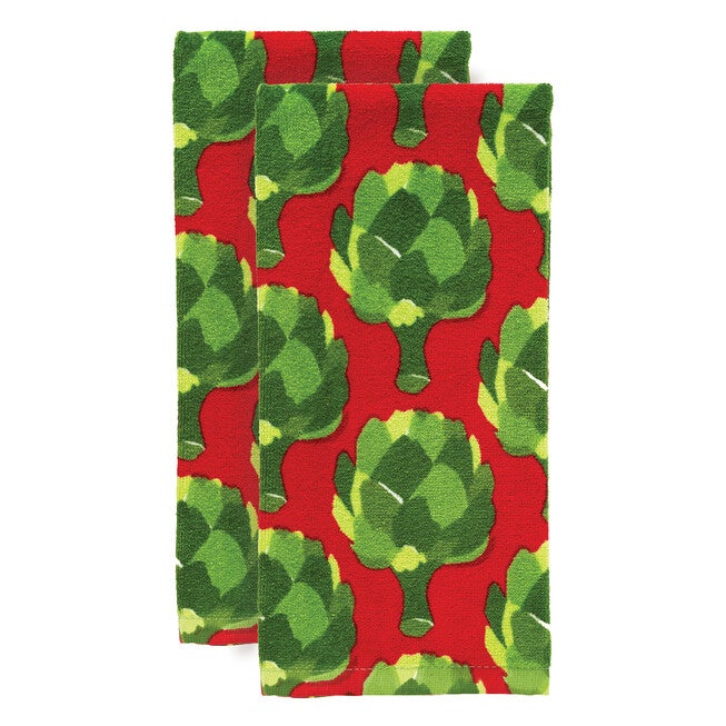 Fiber Reactive Print Kitchen Towels, Set Of 2 Towel, ARTICHOKE, hi-res image number 0