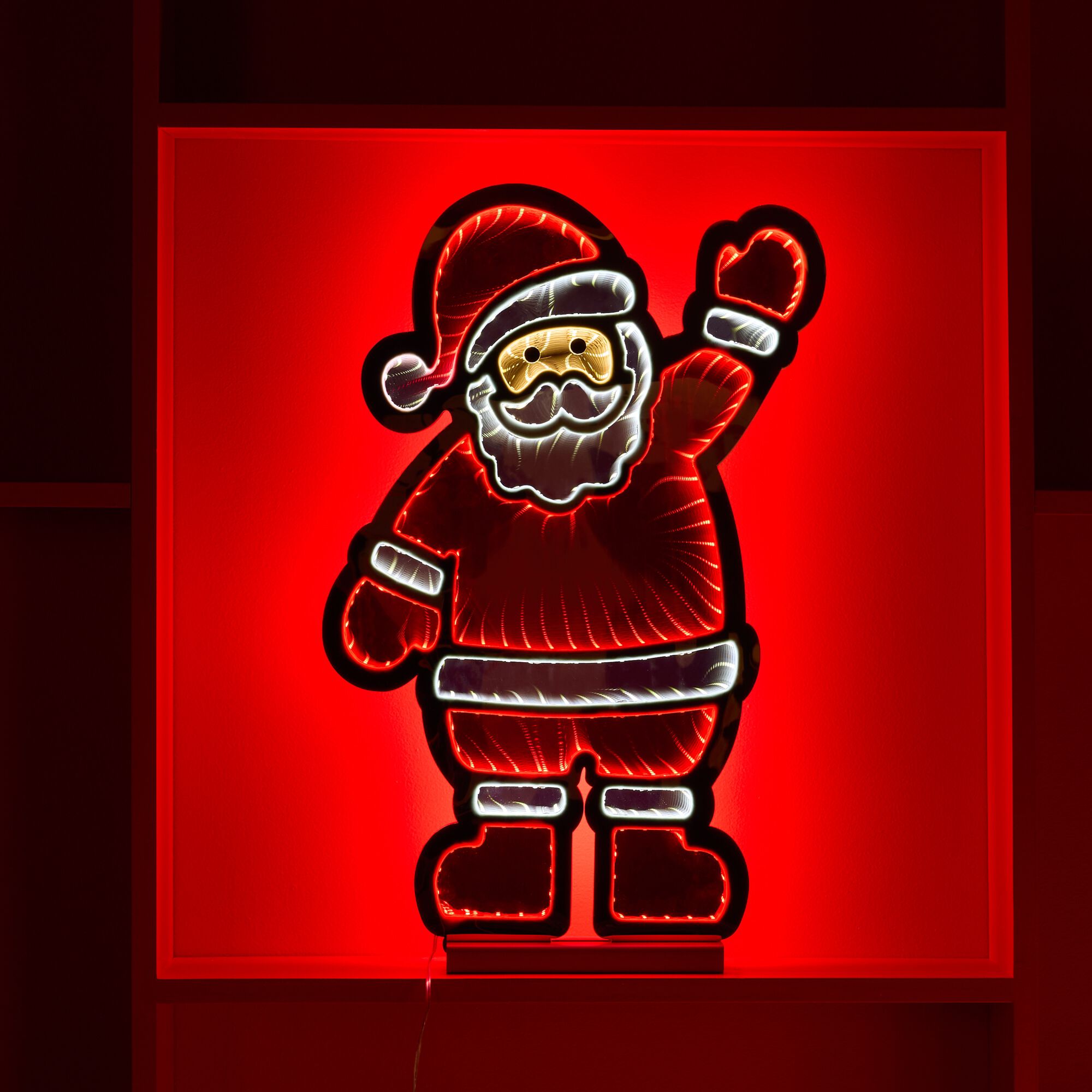 Waving Santa Ekko Light Display 22.5 inchesH, RED WHITE, alternate image number 3