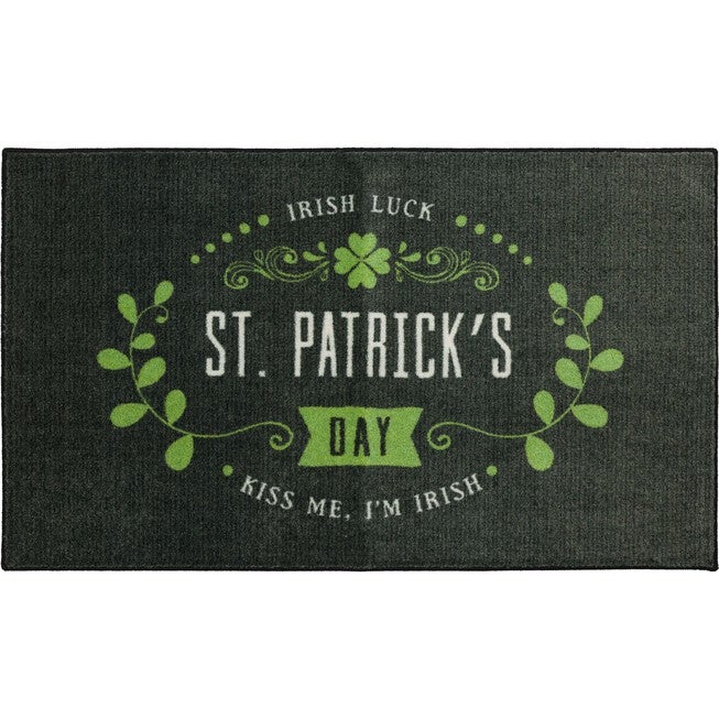 Irish Luck Black Kitchen Rug, BLACK, hi-res image number null